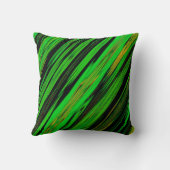 グリーンアンドブラックブライトストライプ装飾用クッション クッション (裏面)