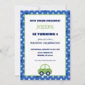 グリーンアンドブルーカー子供の誕生日パーティの招待状 招待状 (正面)