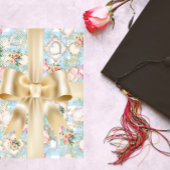 グリーンアンドブルーガーデンパーティー ラッピングペーパー