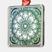 グリーンアンドブルーシャーパイマンダラオーナメント メタルオーナメント (左)