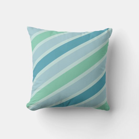 グリーンアンドブルーストライプパモダンターンデザイン クッション (正面)