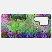 グリーンアンドブルーディスコグリッター&スパークルズプリント SAMSUNG GALAXYケース (裏面横)