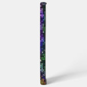 グリーンアンドブルーディスコグリッター&スパークルズプリント SAMSUNG GALAXYケース (左側面)