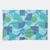 グリーンアンドブルーバウハウススタイル キッチンタオル (横)