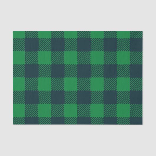 グリーンアンドブルーバッファロープレイドティッシュペーパー 薄葉紙