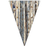 グリーンアンドブルーバンダナウッドパターン誕生日 バンティングフラッグ (第3の旗)