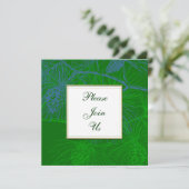 グリーンアンドブルーパインカスタム招待状テンプレート 招待状 (スタンド正面)