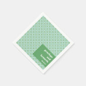 グリーンアンドブルーミッドモダンシック結婚ズカスタム スタンダードカクテルナプキン (角)