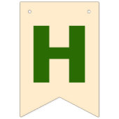 グリーンアンドベージュハッピーバースデー バンティングフラッグ (第2の旗)