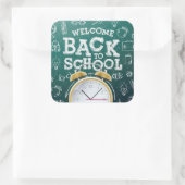 グリーンアンドホワイトウェルカム新学期 スクエアシール (バッグ)