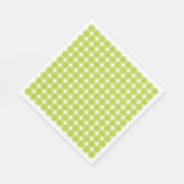 グリーンアンドホワイトギンガムプレイドチェック結婚式パーティー スタンダードランチョンナプキン (角)