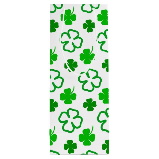 グリーンアンドホワイトシャムロックセントパトリックの日抱き枕 ワインギフトバッグ (裏面)