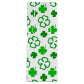 グリーンアンドホワイトシャムロックセントパトリックの日抱き枕 ワインギフトバッグ (正面)