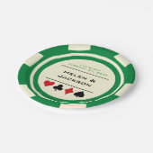 グリーンアンドホワイトトランプのポーカーチップラスベガス結婚ズ ペーパープレート (アングル)