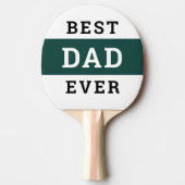 グリーンアンドホワイトハッピー父親の日最高のパパ 卓球ラケット (正面)
