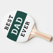 グリーンアンドホワイトハッピー父親の日最高のパパ 卓球ラケット (横)