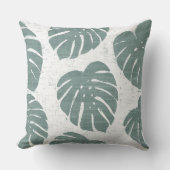 グリーンアンドホワイトパーム離れ装飾用クッション クッション (正面)