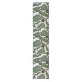 グリーンアンドホワイトホスタ葉フローラ ショートテーブルランナー (正面)