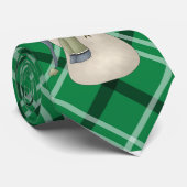 グリーンアンドホワイトホリデープレイド雪だるま ネクタイ (ロール)