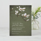 グリーンアンドホワイトマグノリア結婚式招待状 招待状 (スタンド正面)