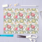 グリーンアンドレッドウォーター色のアップルフルーツ 薄葉紙 (クラフト)