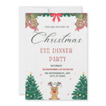 グリーンアンドレッドシンプルクリスマスイブパーティー
