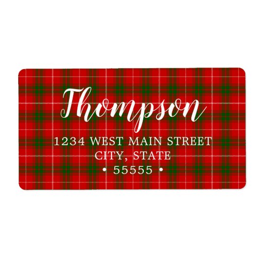 グリーンアンドレッドデュークオブロスセイタータンチェック ラベル (正面)