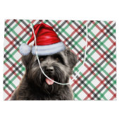 グリーンアンドレッドプレイドブービエドグッドラバーホリデー ラージペーパーバッグ (裏面)