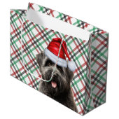 グリーンアンドレッドプレイドブービエドグッドラバーホリデー ラージペーパーバッグ (正面アングル)