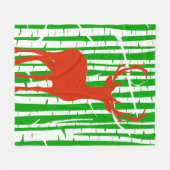 グリーンアンドレッド樺の木フォレストウッドランドフリースブランケット フリースブランケット (正面(横))