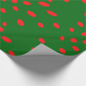 グリーンアンドレッド点々のあるホリデーラッピング紙 ラッピングペーパー (角)