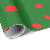 グリーンアンドレッド点々のあるホリデーラッピング紙 ラッピングペーパー (ロールコーナー)