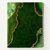 グリーンアンド金ゴールドアゲート誕生日ゲストブック ノートブック (裏面)