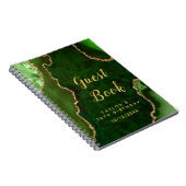 グリーンアンド金ゴールドアゲート誕生日ゲストブック ノートブック (右側)