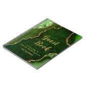 グリーンアンド金ゴールドアゲート誕生日ゲストブック ノートブック (左側)