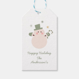 グリーンアンド金ゴールドクリスマスホリデーパーティー ギフトタグ