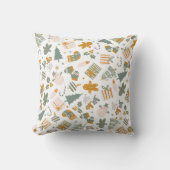 グリーンアンド金ゴールドクリスマスホリデーパーティー クッション (正面)