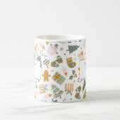 グリーンアンド金ゴールドクリスマスホリデーパーティー コーヒーマグカップ (中央)