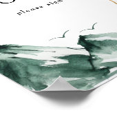 グリーンアンド金ゴールドマウンテンゲストブックサイン ポスター (角)