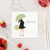 グリーンアンブレラママ赤ちゃんシャワー スタンダードカクテルナプキン (インサイチュ)