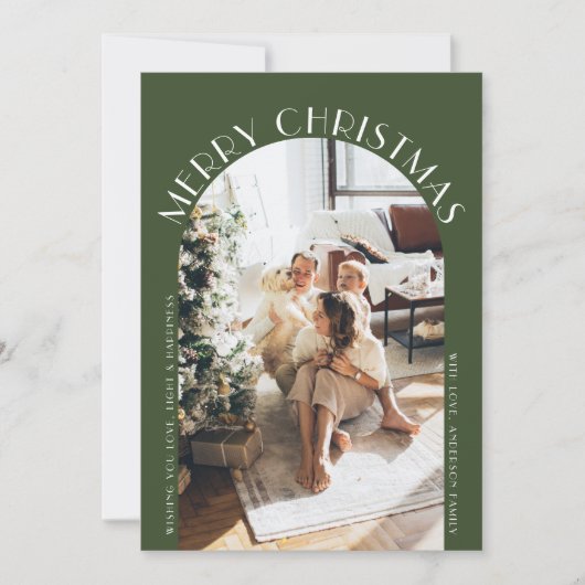 グリーンアーエレガントチカーブメリークリスマスフォト シーズンカード (正面)