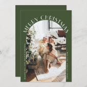 グリーンアーエレガントチカーブメリークリスマスフォト シーズンカード (正面/裏面)