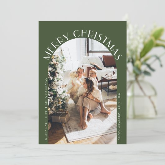 グリーンアーエレガントチカーブメリークリスマスフォト シーズンカード (スタンド正面)