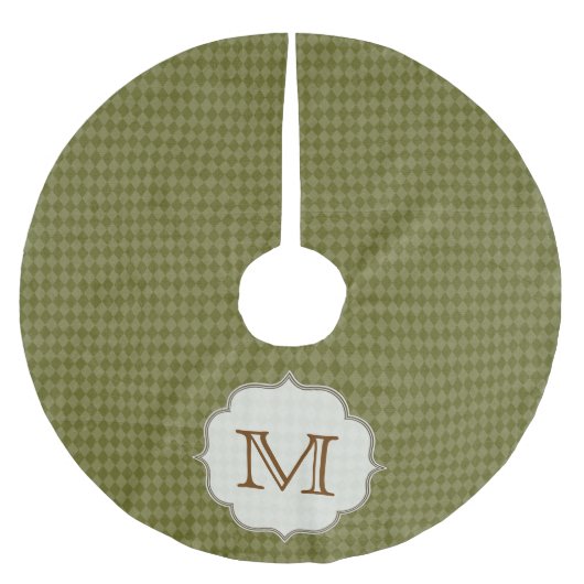 グリーンアーガイルプリントモノグラムイニシャルツリースカート ブラッシュドポリエステルツリースカート (正面)