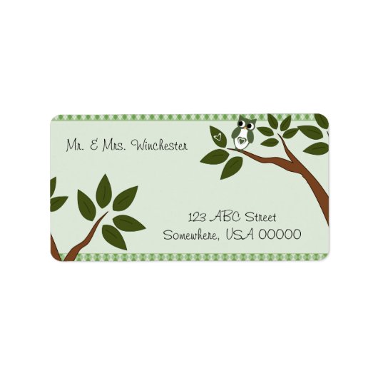 グリーンアーガイルラブフクロウ ラベル (正面)