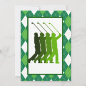 グリーンアーガイル柄のとゴルフのパーティー 招待状 (裏面)