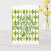 グリーンアーガイル - ハッピセントパトリックデー カード (黄色い花)