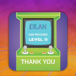 グリーンアーケードゲーマー感謝していユーステッカー スクエアシール