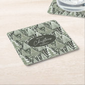 グリーンアースのクリスマスパターン#6 ID1009 スクエアペーパーコースター (アングル)