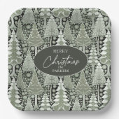 グリーンアースのクリスマスパターン#6 ID1009 ペーパープレート (正面)